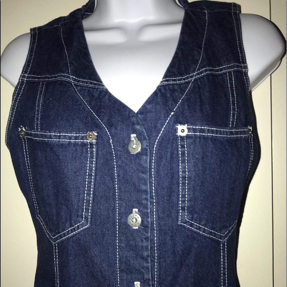 VINTAGE NADA NUFF by CONTEMPO CASUALS DENIM size 5 DOWN BUTTON long dress
